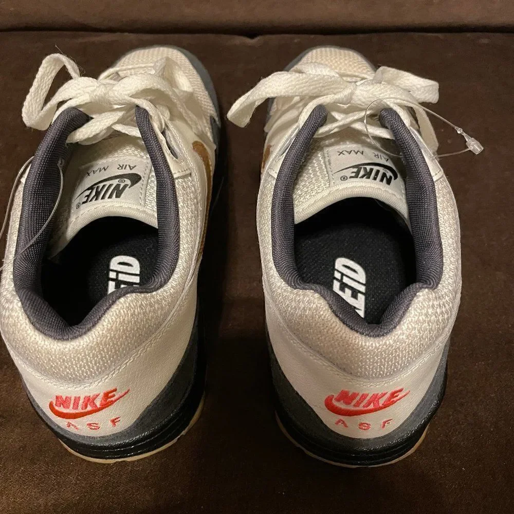 NEW NIKE iD Factory Custom Air Max 1 Womens 8 US 39 EUR Navy Gold Gum A00864-972